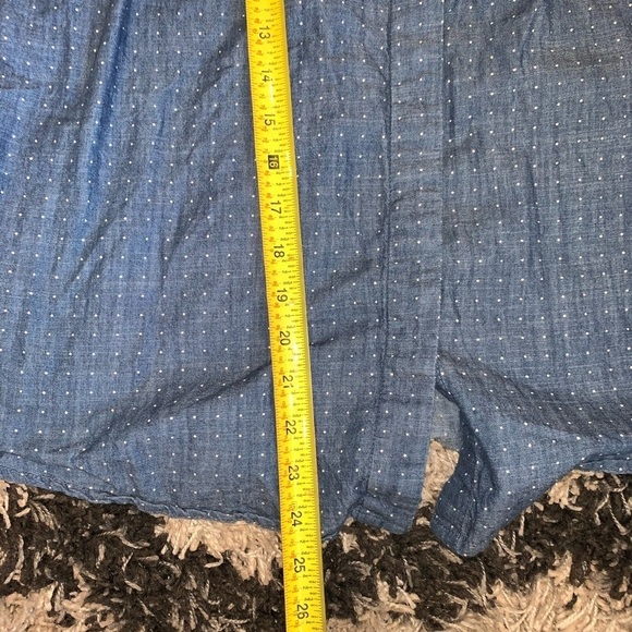 Anthropologie Holding Horses Western Chambray Cold Shoulder Button Down Top 12 - Picture 9 of 9